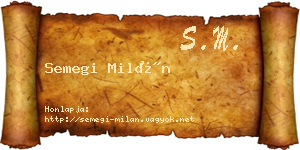 Semegi Milán névjegykártya
