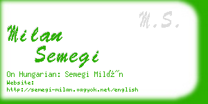 milan semegi business card